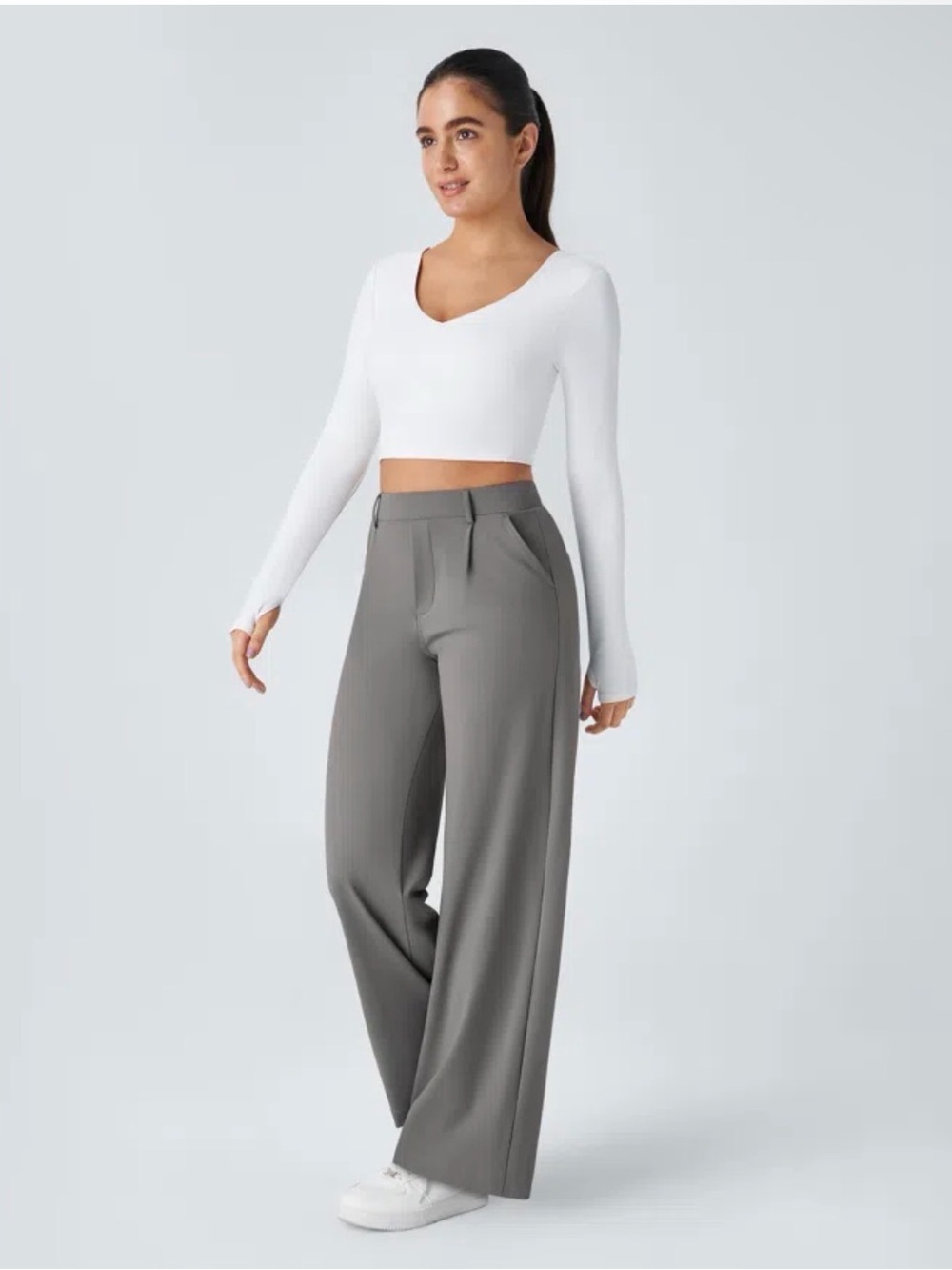 Halara Flex DayStretch High Waisted Pocket Straight Leg Pants - Large Petite